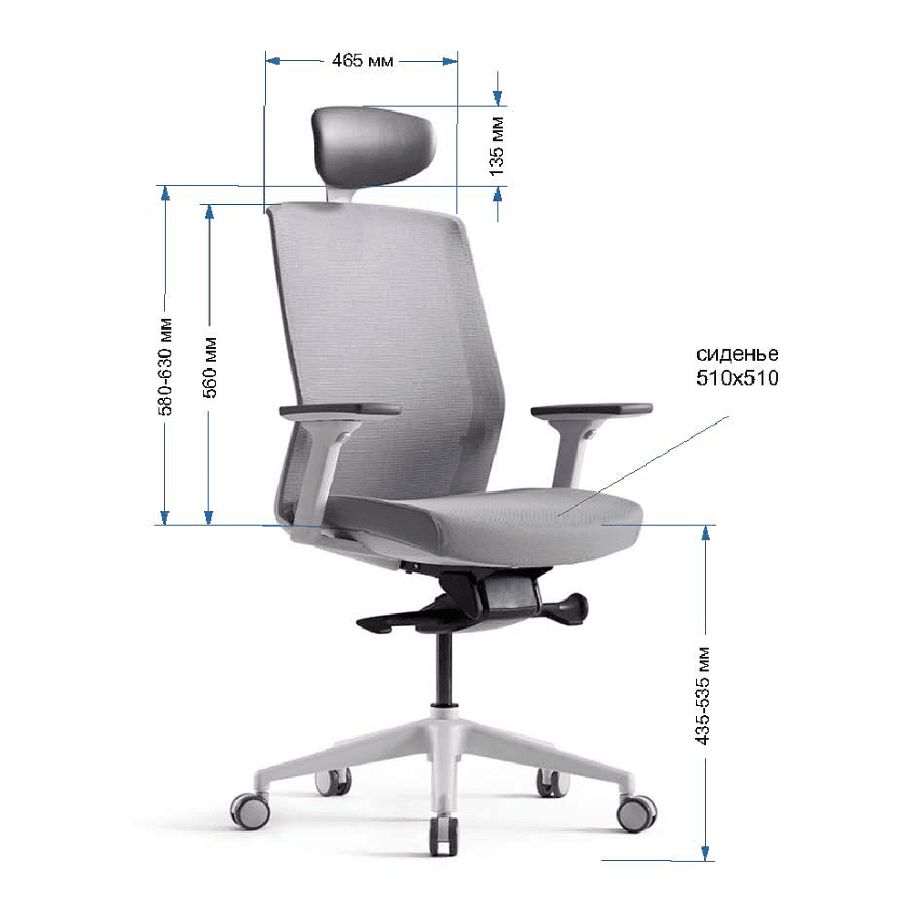 Кресло для руководителя BESTUHL J1, сетка, ткань, пластик, черный - 6