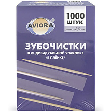 Зубочистки в индивидуальной PP упаковке, 1000 шт/упак