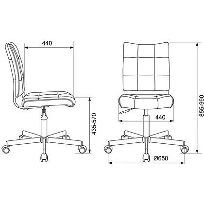 Кресло для персонала "Бюрократ CH-330M", экокожа, металл, бежевый - 5