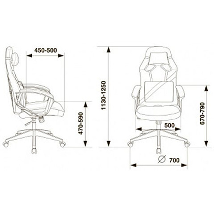 Кресло игровое "Zombie DRIVER", экокожа, пластик, черный, красный - 15