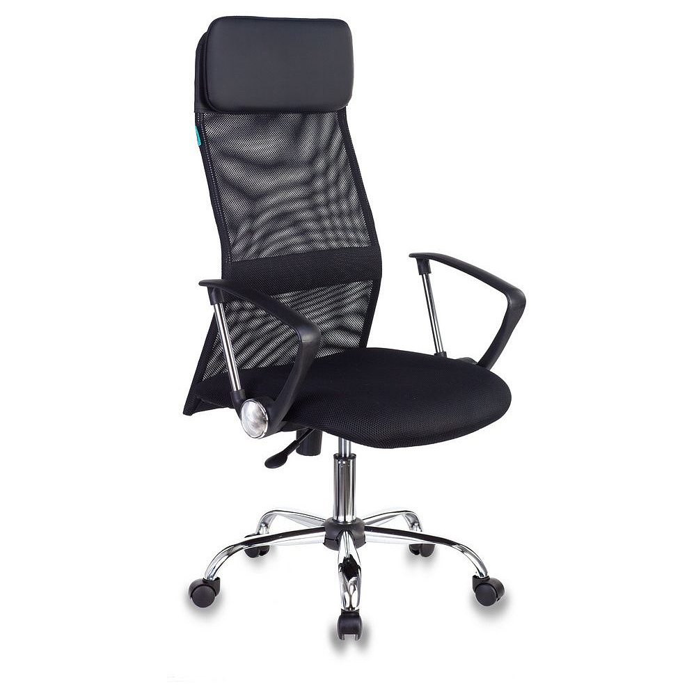Кресло для руководителя Бюрократ "KB-6N/SL/B", сетчатая ткань, хром, черный