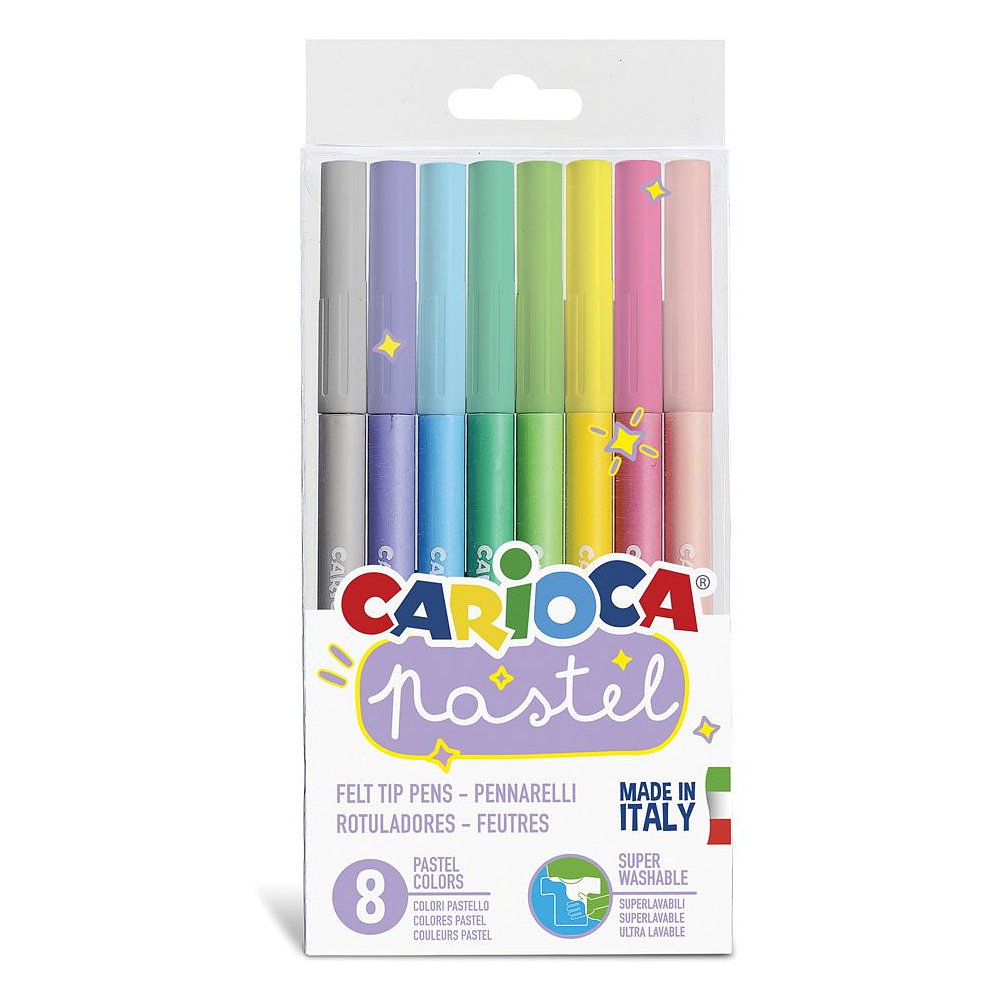 Фломастеры Carioca "Pastel", 8 шт