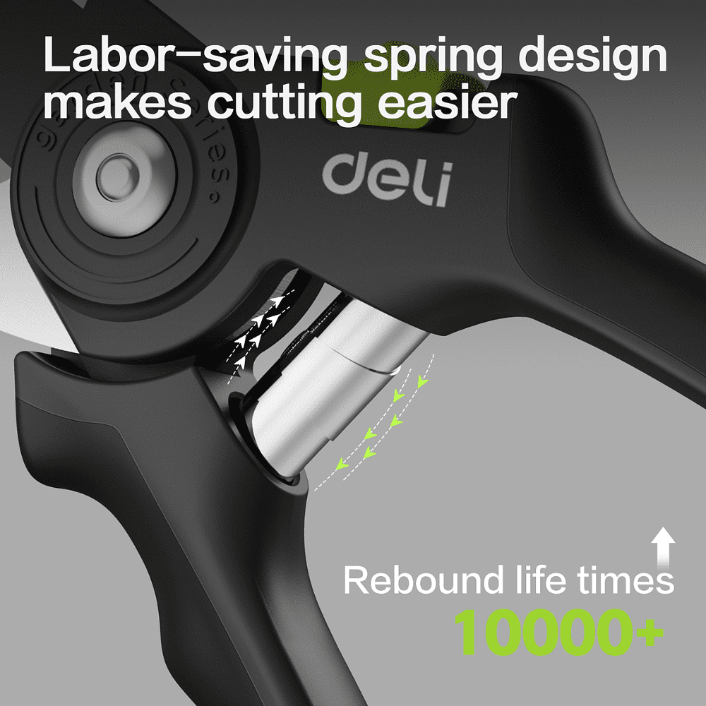 Секатор садовый Deli GS EDL-YL0003, 203 мм, SK5, черный - 5