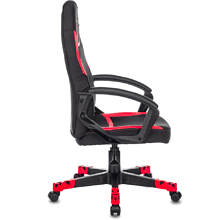 Кресло игровое Бюрократ "Zombie 10", текстиль/эко.кожа, пластик, черный, красный