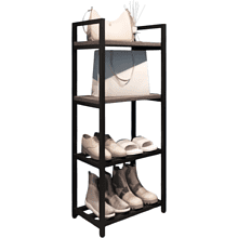 Обувница ALLERD 2+2 RION, черный муар, 440х250х1030, металл бруклин