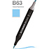 Маркер перманентный двусторонний "Sketchmarker Brush", B63 синяя Каролина