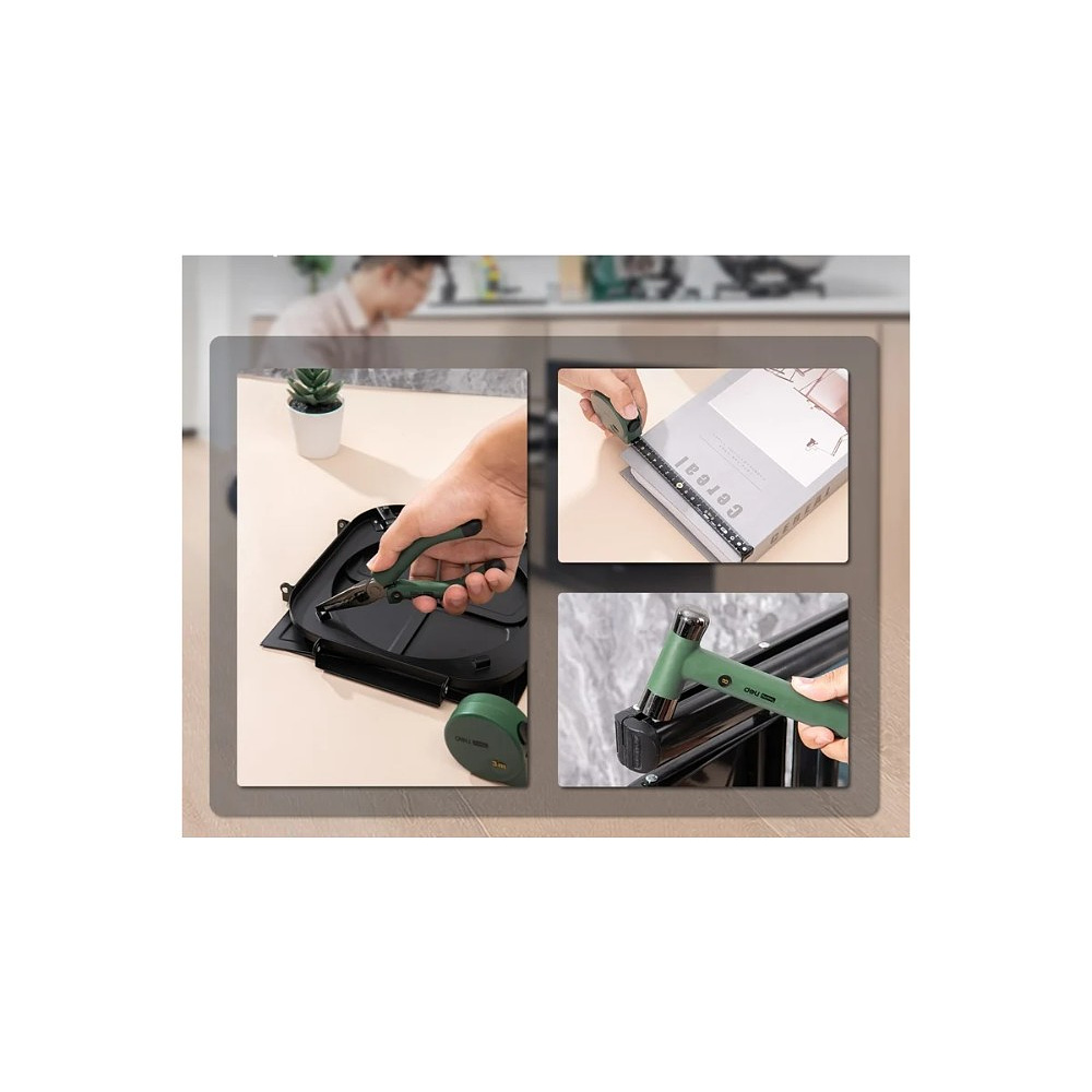 Набор ручного инструмента Deli HS EHT0006L, 6 предметов, Soft Touch, зеленый - 14