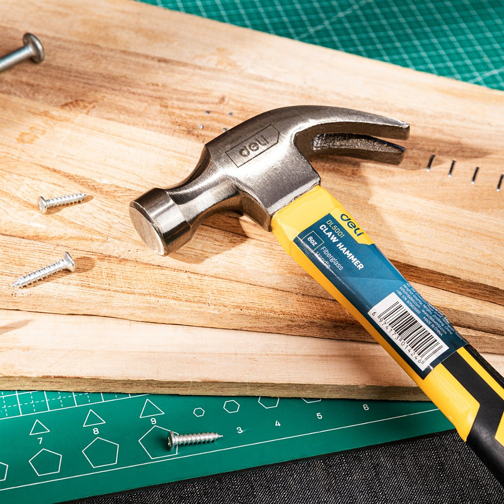 Молоток-гвоздодер Deli YS EDL5001, 0,25 кг, фибергласовая рукоятка - 5