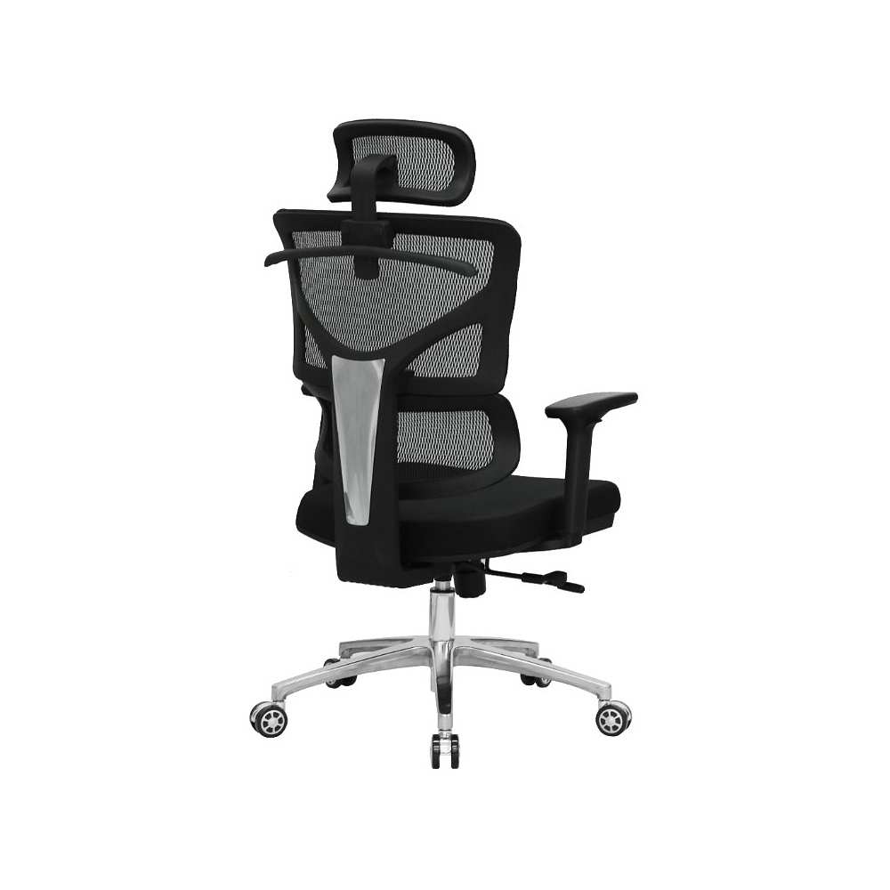 Кресло для руководителя EVOLUTION "ERGO Fabric", ткань, сетка, металл, черный - 4
