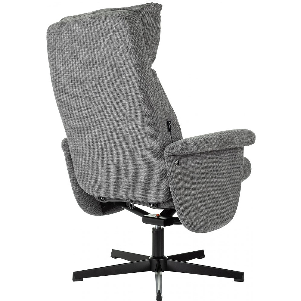 Кресло мягкое Бюрократ Baron, ткань, серый, металл, с пуфом - 5