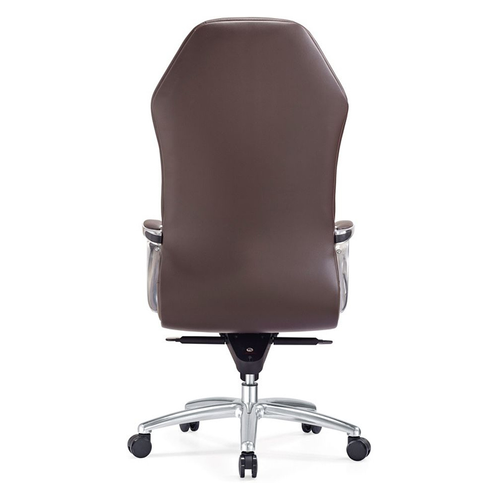 Кресло для руководителя "Бюрократ AURA", кожа, металл, коричневый - 4