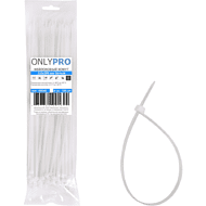 Хомут нейлоновый OnlyPro, 3.6х200 мм, белый, 200 шт
