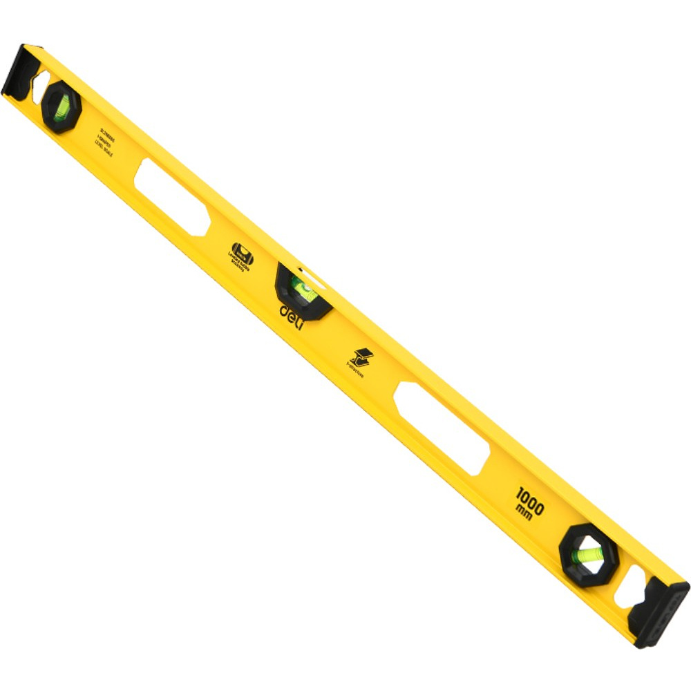 Уровень строительный Deli YS EDL291000G, 1000 мм, рельсовый