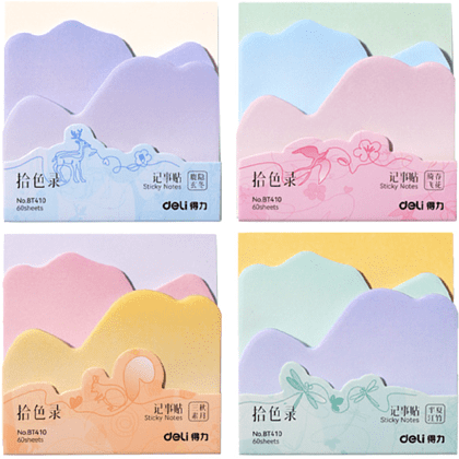 Бумага для заметок "Deli", 115х80 мм, 20 листов, 3 цвета, ассорти пастель