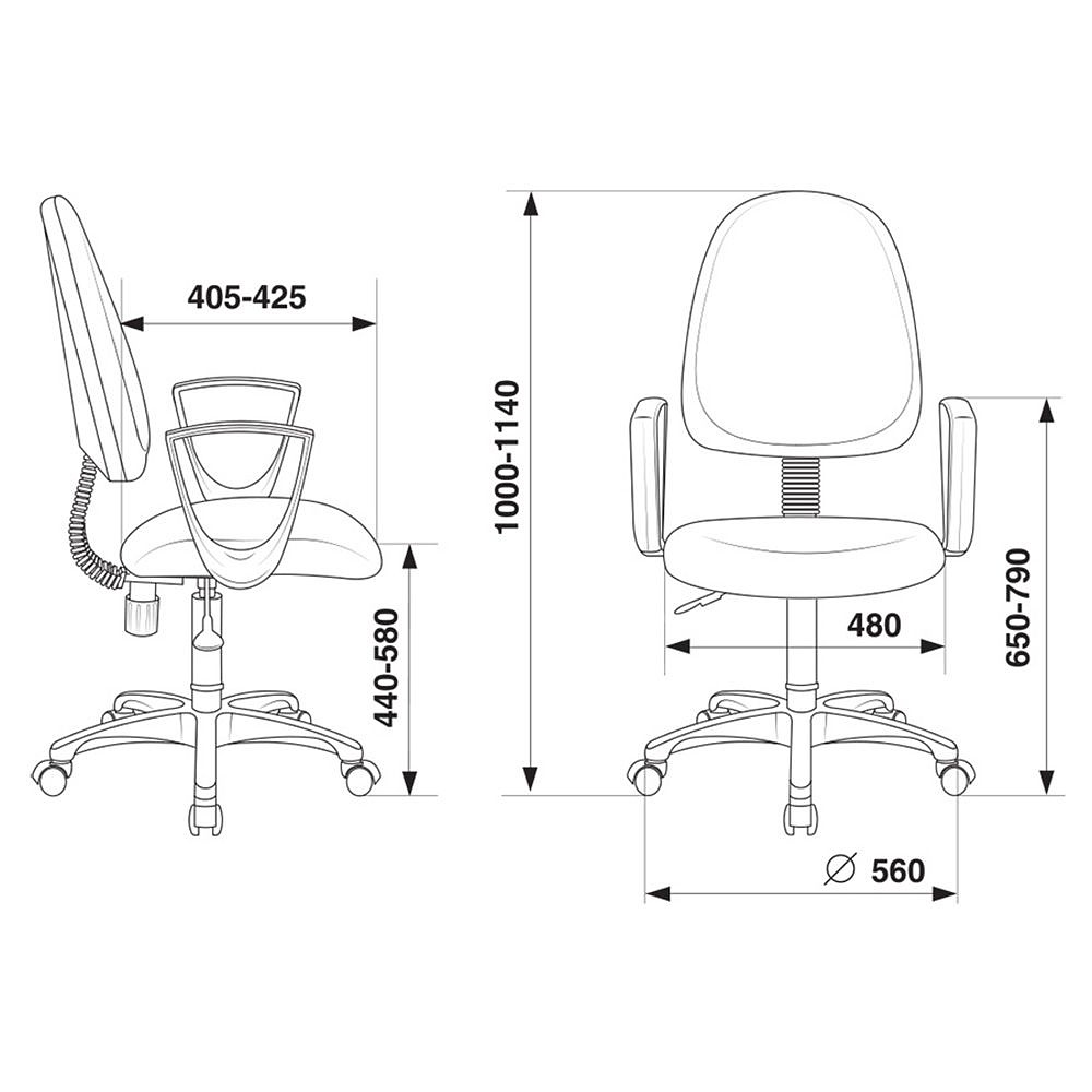 Кресло для персонала "Бюрократ CH-1300N Престиж+", ткань, пластик, коричневый - 5