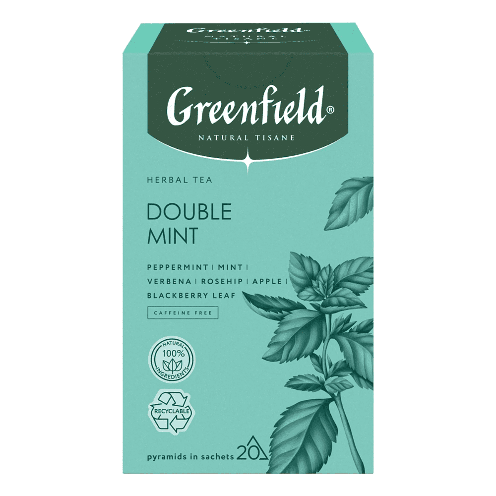 Чайный напиток "Greenfield Tisane Double Mint", 20 пакетиков x 1.8 г, с мятой - 2