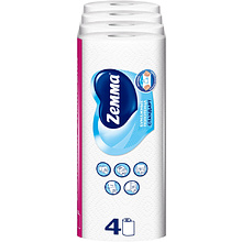 Полотенца бумажные  Zemma 4 рул, 2 слоя, цв. белый