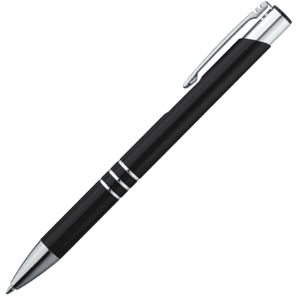 Ручка шариковая автоматическая "Ascot", 0.7 мм, черный, серебристый, стерж. синий