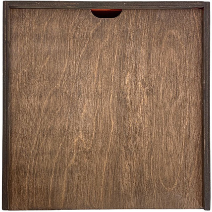 Коробка декоративная "MK-MR", 20x20x10 см, темно-коричневый, красный - 4