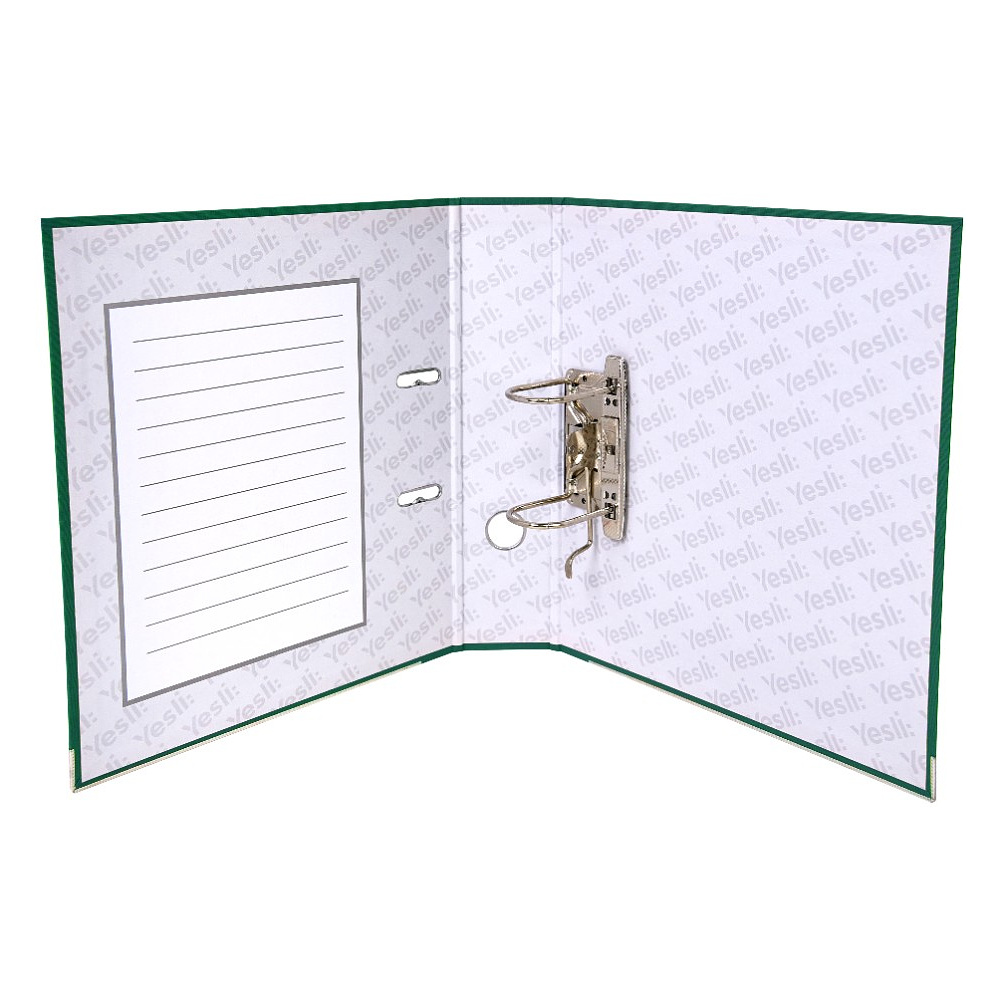 Папка-регистратор "Yesli:", А4,  75 мм, ПВХ Эко, зеленый - 6