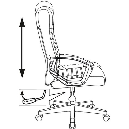 Кресло для руководителя Бюрократ "CH-480LT", экокожа, пластик, черный - 9