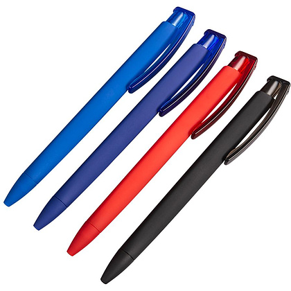 Ручка шариковая автоматическая "Trinity K Transparent Gum", 1.0 мм, красный, стерж. синий - 3