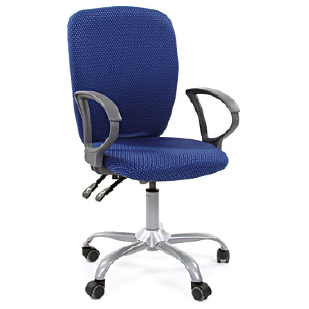 Кресло для персонала "Chairman 9801", ткань, металл, синий - 3