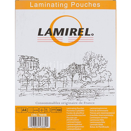 Пленка для ламинирования "Lamirel", A4, 100 мкм, глянцевая