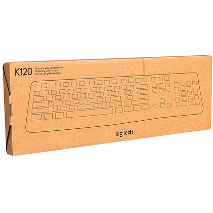 Клавиатура Logitech "K120", USB, проводная, черный - 2