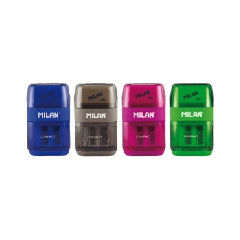 Точилка "Compact" с ластиком, 2 отверстия, с контейнером