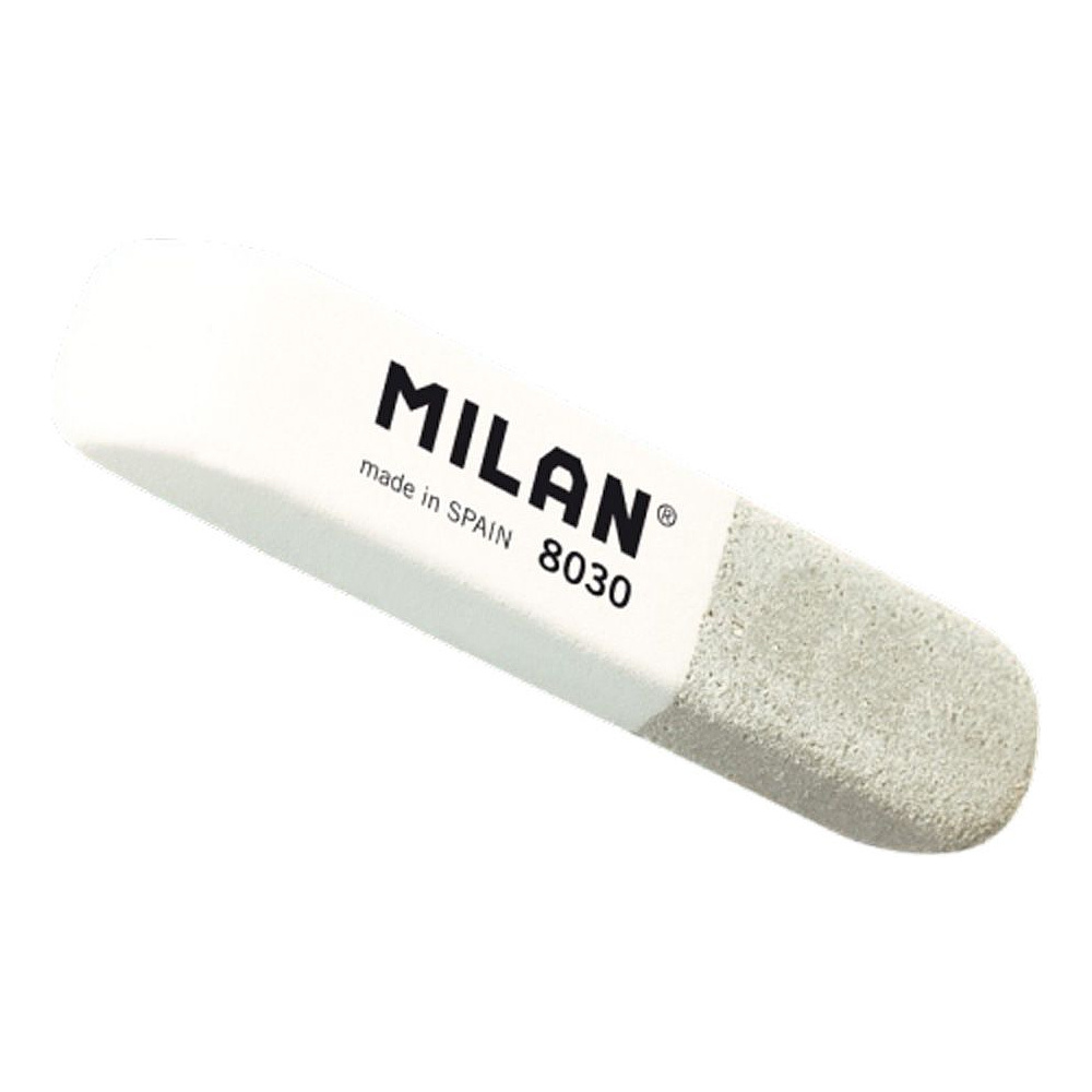 Ластик Milan "8030", 1 шт, белый, серый