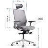 Кресло для руководителя BESTUHL J1, сетка, ткань, пластик, черный - 6