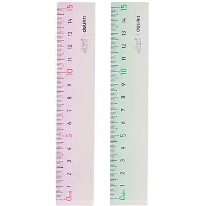 Линейка "Deli VC157", 15 см, прозрачный, ассорти