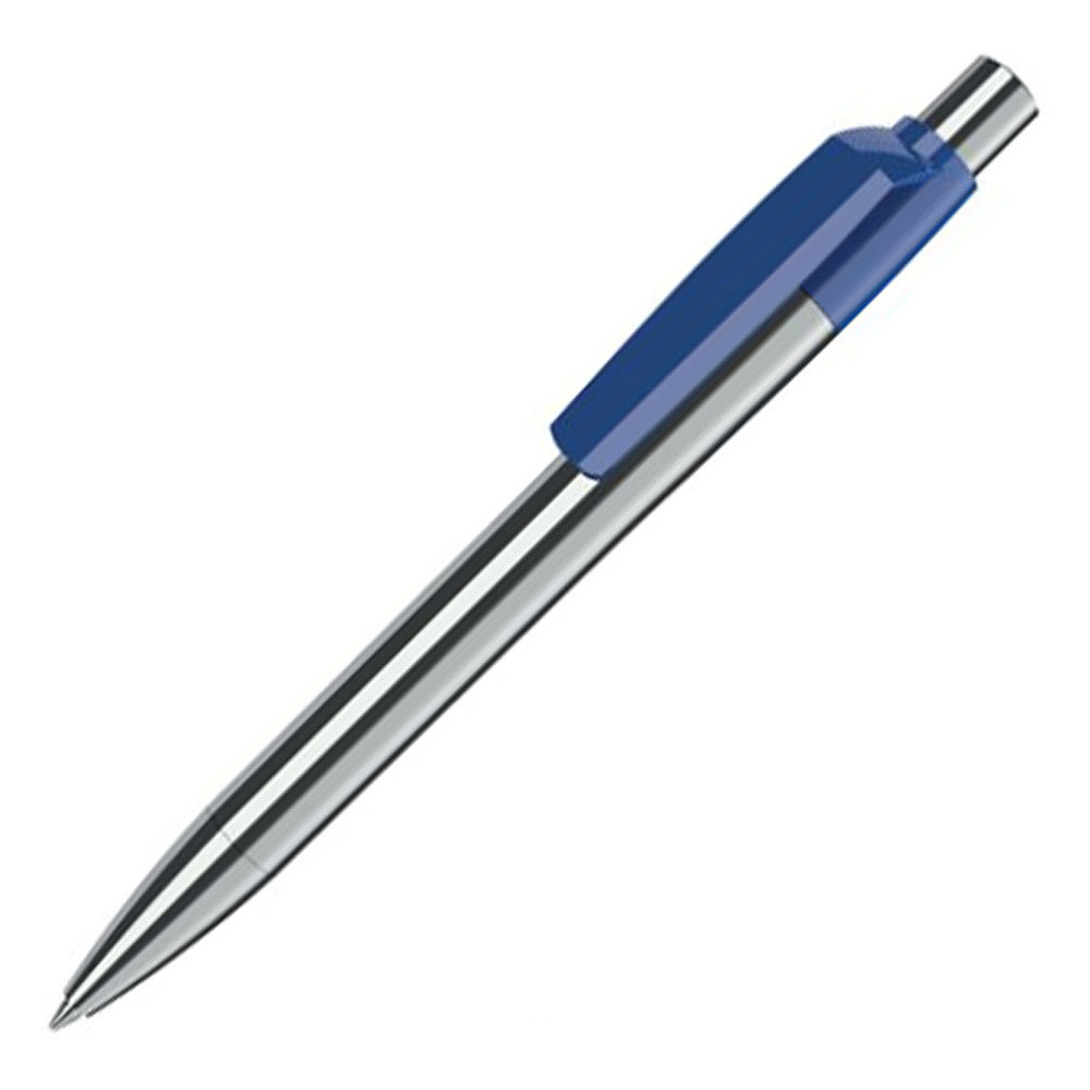 Ручка шариковая автоматическая "Mood Metal M M1", 1.0 мм, серебристый, синий, стерж. синий