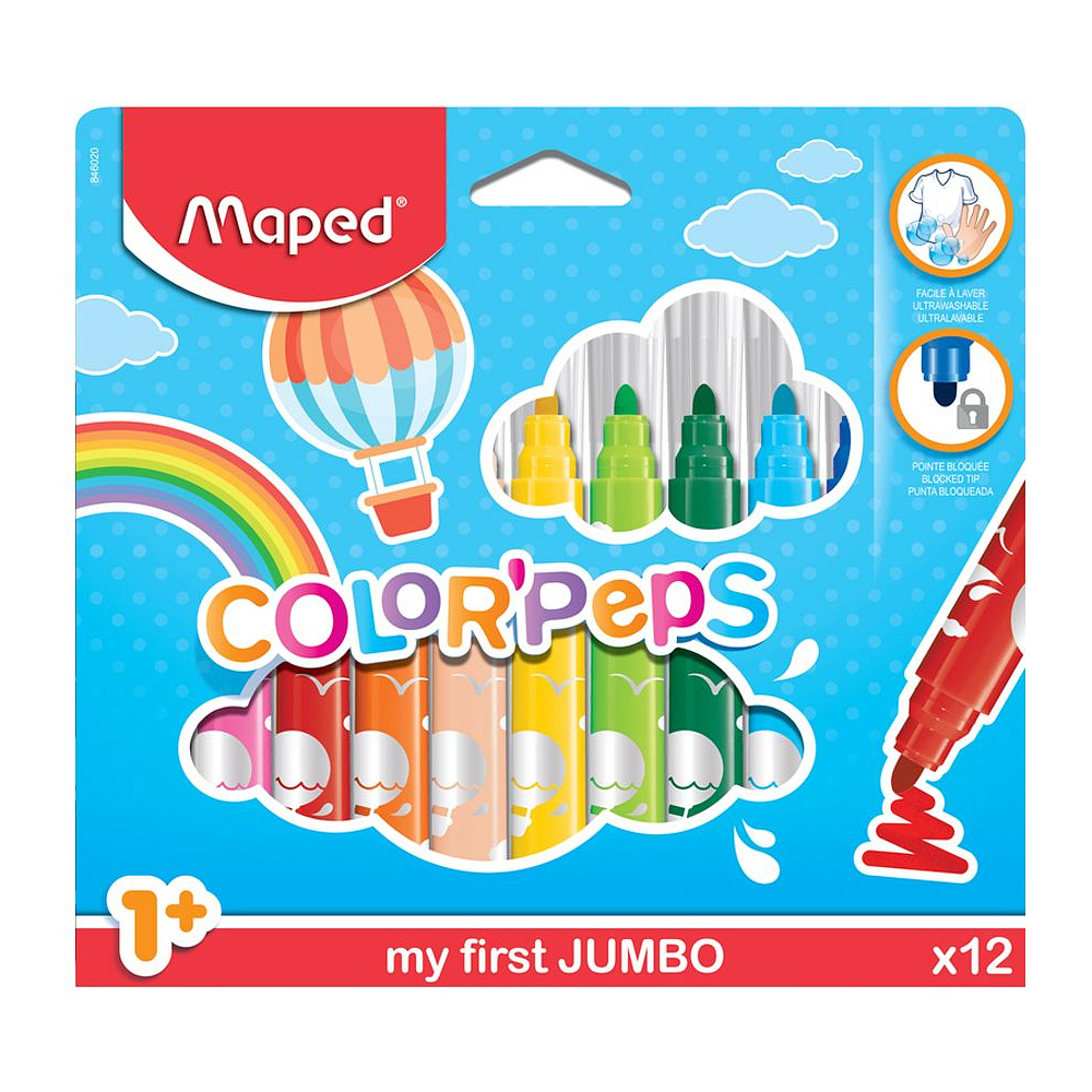 Фломастеры Maped "Color Peps Jumbo", 12 шт