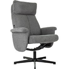 Кресло мягкое Бюрократ Baron, ткань, серый, металл, с пуфом