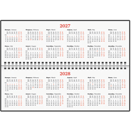 Планинг датированный "Select" на 2027 год, 305х140 мм, 120 страниц, линейка, черный - 3