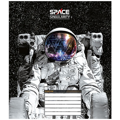 Тетрадь "Space", A5, 12 листов, линейка, ассорти