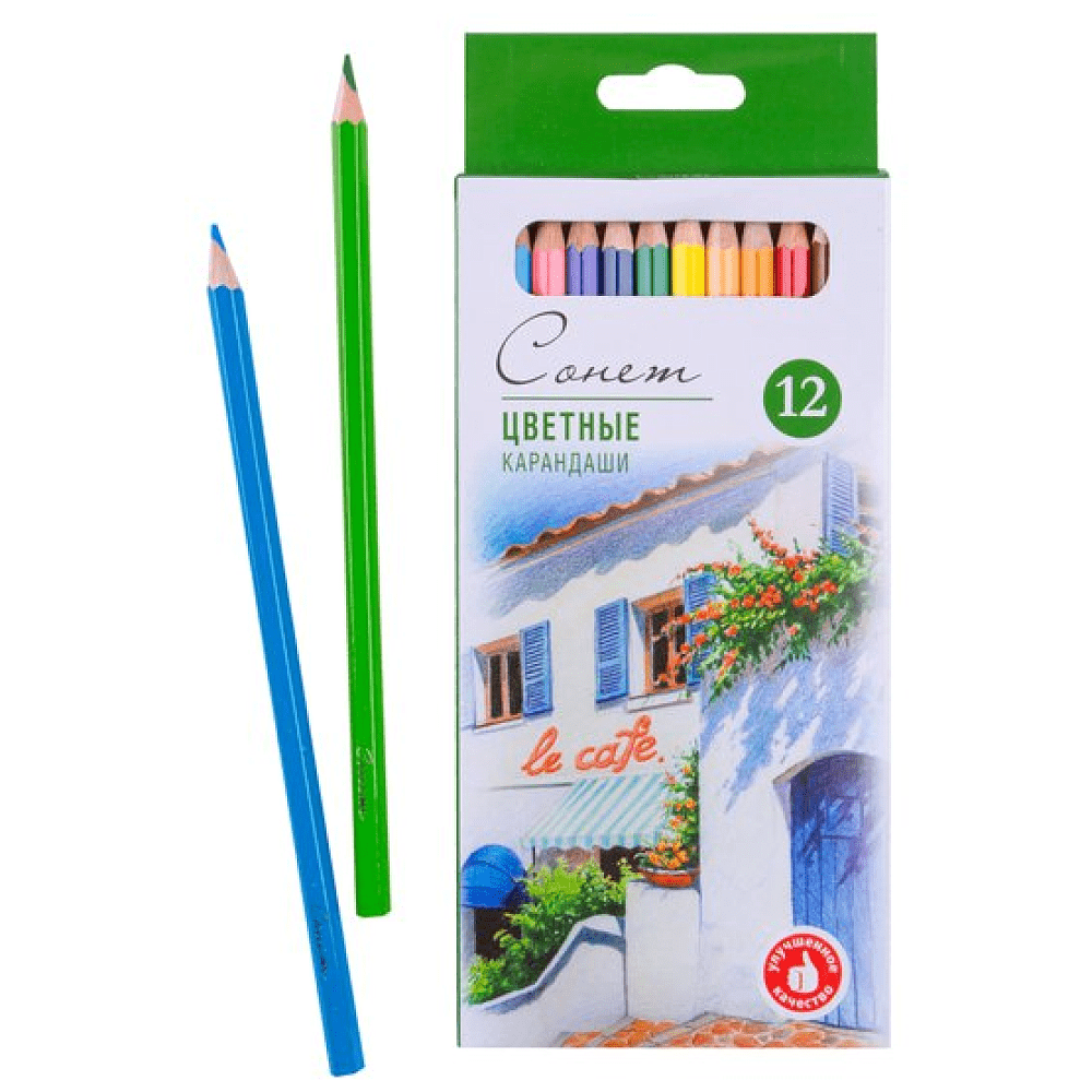 Набор цветных карандашей "Сонет", 12 цветов - 2