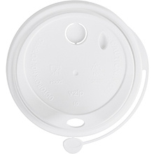 Крышка пластиковая для стаканов d=80 мм, для горячих напитков, 50 шт/упак, флип-топ, белый