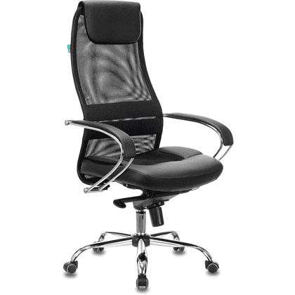 Кресло для руководителя Бюрократ "CH-609SL", экокожа, сетка, металл, черный