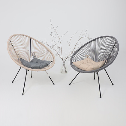 Кресло садовое AksHome RIMINI, искусственный ротанг, серый - 2