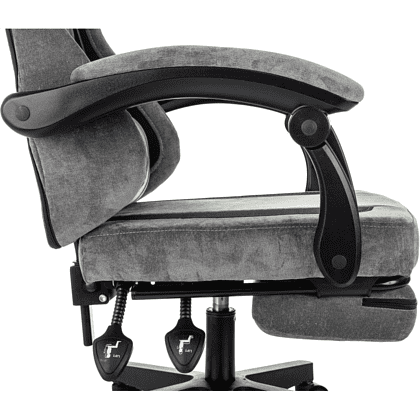 Кресло игровое Бюрократ Knight "Custom/F GR", ткань, пластик, серый, черный - 10