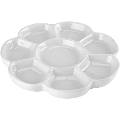 Палитра фарфоровая "Сонет", круглая, 8 ячеек, 17 см - 2