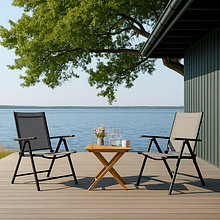 Кресло садовое AksHome CATANIA, ткань, серый, черный