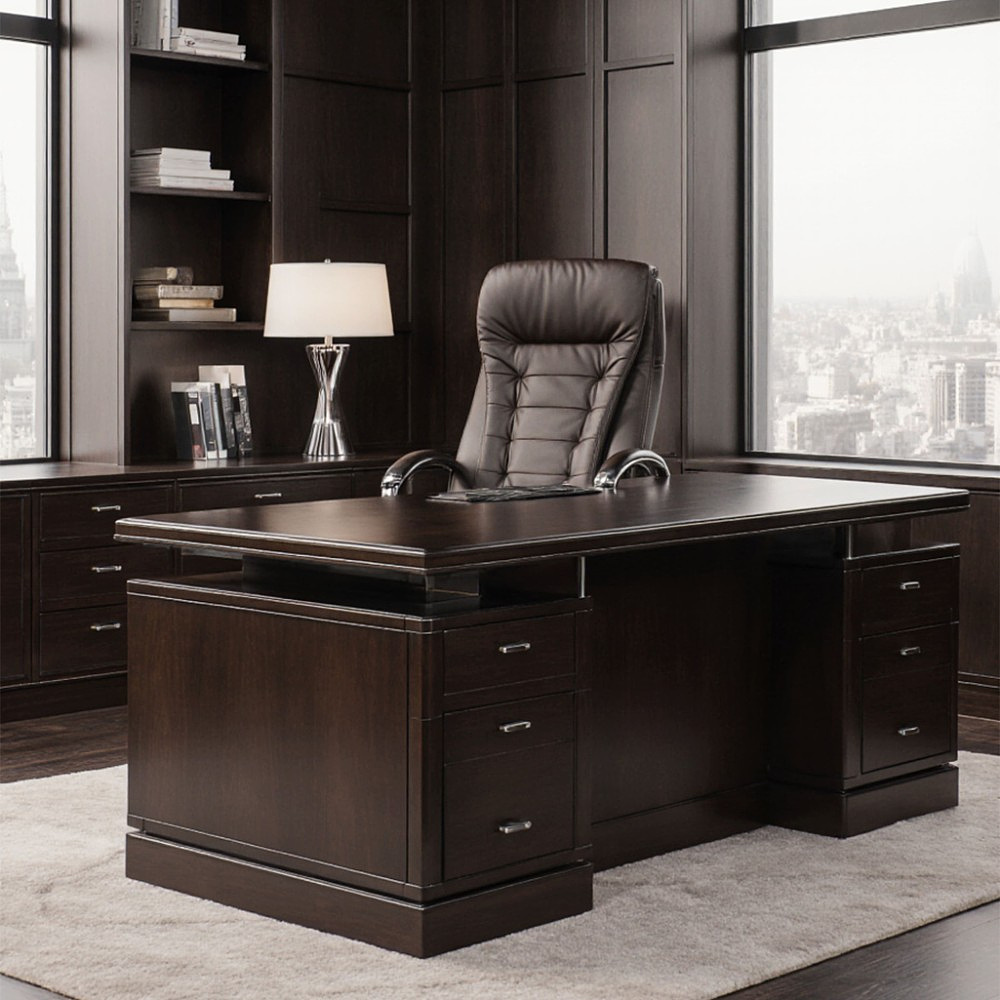 Кресло для руководителя AksHome "Richard new", экокожа, металл, коричневый - 11