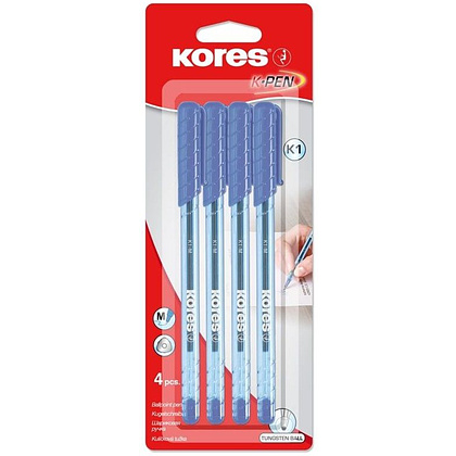Набор ручек шариковых "К1", 4 шт, синий