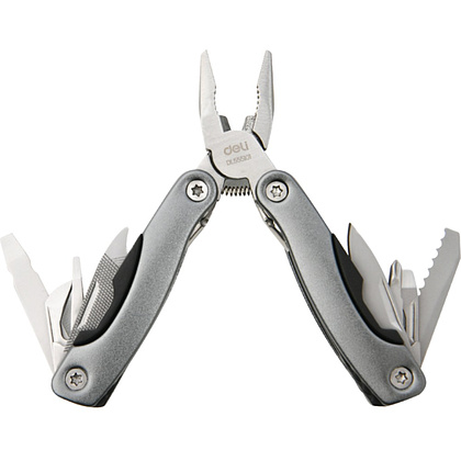 Мультитул Deli YS EDL555101, 12 функций, алюминий, серый