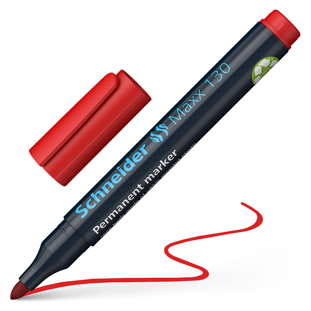 Маркер перманентный "Schneider Maxx 130", красный - 2