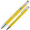 Ручка шариковая автоматическая "Ascot", 0.7 мм, желтый, серебристый, стерж. синий - 3